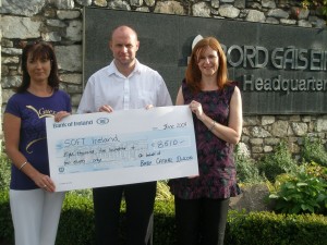 Eddie Dillon, Glanmire, Co Cork presenting a cheque for €8500 to SOFT Ireland Eddie Dillon, Glanmire, Co Cork presenting a cheque for €8500 to SOFT Ireland